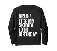 Bruh It's My Skibidi 10th Birthday Boys Girls 10 Years Old Manga Larga