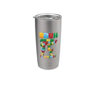 Bruh It's Pi Day Symbol Pi Bricks Pi Blocks Master Builder Vaso térmico de acero inoxidable de doble pared