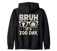 Bruh It's Zoo Day, Divertida Aventura con Animales Que combina a Familiares y niños Sudadera con Capucha