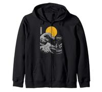 Bruh. La Gran Ola Kanagawa Japonés Divertido Surfing T-Rex Sudadera con Capucha