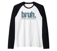 Bruh Lee tu Biblia Creyente Escritura Camiseta Manga Raglan