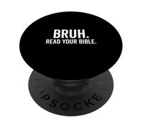 Bruh Lee tu Biblia Fe cristiana divertida PopSockets PopGrip Adhesivo