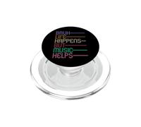 Bruh Life Happens But Music Help PopSockets PopGrip para MagSafe