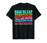 Bruh No Cap We're Back Funny School Return Meme diseño Camiseta