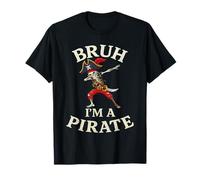 Bruh Pirate Lazy Dabbing Skull Costume Pretend I'm a Pirate Camiseta
