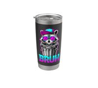 Bruh Raccoon Cool Hip Hop Mapache Urban Graffiti Vaso térmico de acero inoxidable de doble pared