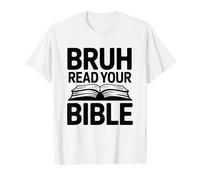 Bruh Read Your Bible Camiseta gráfica económica, Hombre, Blanco, XL