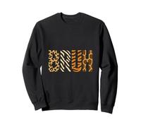 Bruh Safari Tipografía Animal Print Meme Letras Streetwear Sudadera