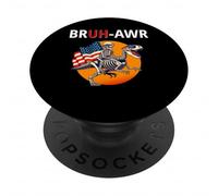 Bruh T Rex Meme Dinosaurio, Esqueleto Americano Divertido PopSockets PopGrip Adhesivo