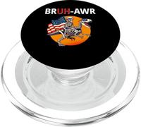 Bruh T Rex Meme Dinosaurio, Esqueleto Americano Divertido PopSockets PopGrip para MagSafe