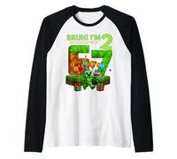 Bruh, Tengo 2 años, Pero un día tendré 67 niños Retro de Segundo cumpleaños Camiseta Manga Raglan