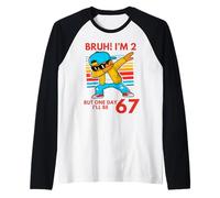 Bruh, Tengo 2 años, Pero un día tendré 67 niños Retro de Segundo cumpleaños Camiseta Manga Raglan