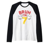 Bruh, Tengo 7 años, Regalos para niños y niñas. Es mi séptimo cumpleaños Camiseta Manga Raglan