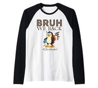 Bruh We Back Again Funny Penguin Back To School Camiseta Manga Raglan