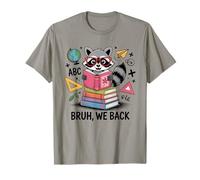 Bruh We Back Funny Raccoon Back To School Teacher Student Camiseta