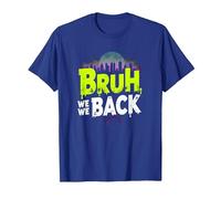 Bruh We Back: Gráfico de Argot de Regreso Urbano Camiseta, Hombre, Azul Real, L