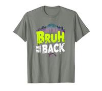 Bruh We Back: Gráfico de Argot de Regreso Urbano Camiseta, Hombre, Verde Militar Jaspeado, XXL