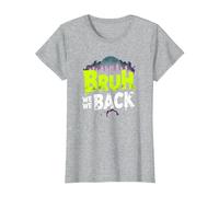 Bruh We Back: Gráfico de Argot de Regreso Urbano Camiseta, Mujer, Gris Jaspeado, XXL