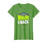 Bruh We Back: Gráfico de Argot de Regreso Urbano Camiseta, Mujer, Hierba, XS
