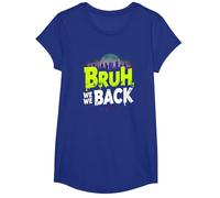 Bruh We Back: Gráfico de Argot de Regreso Urbano Camiseta, Niñas, Azul Real, S