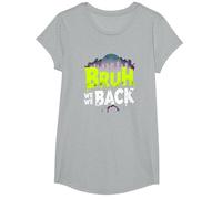 Bruh We Back: Gráfico de Argot de Regreso Urbano Camiseta, Niñas, Gris Jaspeado, S