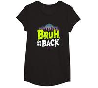 Bruh We Back: Gráfico de Argot de Regreso Urbano Camiseta, Niñas, Negro, Mediano