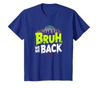 Bruh We Back: Gráfico de Argot de Regreso Urbano Camiseta, Niños, Azul Real, 10 años