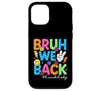 Bruh We Back Lunch Lady Retro Smile Face Back To School Carcasa para iPhone 12/12 Pro