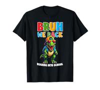 Bruh We Back Roaring Into School Kids Dinosaurio T-Rex Camiseta