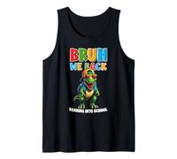 Bruh We Back Roaring Into School Kids Dinosaurio T-Rex Camiseta sin Mangas