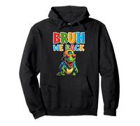 Bruh We Back Roaring Into School Kids Dinosaurio T-Rex Sudadera con Capucha