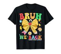 Bruh We Back School Trabajador Social Lápiz Arco Regreso A La Escuela Camiseta