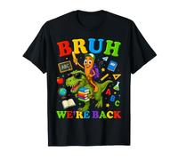 Bruh We Back to School Kindergarten Tung Sahur Montando un T. Rex Camiseta
