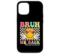 Bruh We Back To School Retro Smile Face Groovy Teachers Carcasa para iPhone 12/12 Pro