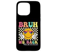 Bruh We Back To School Retro Smile Face Groovy Teachers Carcasa para iPhone 15 Pro MAX