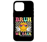 Bruh We Back To School Retro Smile Face Groovy Teachers Carcasa para iPhone 16 Pro MAX
