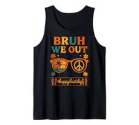 Bruh We out Happy Último Día Retro Gafas Peace Vacaciones Camiseta sin Mangas
