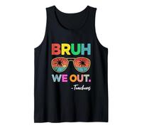 Bruh We out Teachers Happy Last Day of School Retro Vintage Camiseta sin Mangas