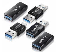 Bruislard Kit de 4 tipos de adaptadores USB 3.0 USB 3.0 hembra a macho y macho a machos y hembra-hembra USB-3.0-tipo C, conector de extensión acoplador que convierte conversión de alta velocidad