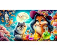 Bruja 1000 Piezas Juego de Puzzle Papel Reciclado Desafío de Juego Educativo Idea Adultos y niños de 12 años y más 70x50cm/1000pcs