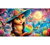 Bruja 1000 Piezas Juego de Puzzle Papel Reciclado Desafío de Juego Educativo Idea Adultos y niños de 12 años y más 38x52cm/1000pcs