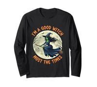 Bruja aterradora de Halloween Soy una Bruja Buena Manga Larga