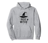 Bruja básica: Humor Fascinante de Halloween, Sudadera con Capucha, Unisex para Adultos, Gris Jaspeado, XL
