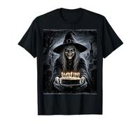 Bruja Bruja Halloween Pastel cumpleaños Fiesta Divertida Camiseta