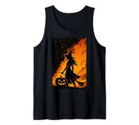 Bruja Calabaza Halloween Lindo Oculto Bruja Brujería Gótico Camiseta sin Mangas