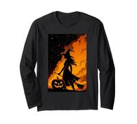 Bruja Calabaza Halloween Lindo Oculto Bruja Brujería Gótico Manga Larga