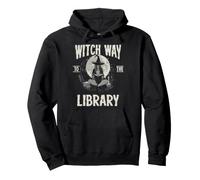 Bruja: Camino a la Biblioteca, Espeluznante Libro de Halloween, Bruja, Amante de Las Brujas Sudadera con Capucha