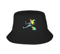 Bruja Colorida Sombrero De Pescador ala Ancha Sombrero De Sol Exterior Flat Top Gorra para Pesca Senderismo Playa Deportes Todas Las Estaciones