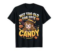 Bruja de Anime de Halloween Linda, no es Demasiado Vieja Gratis, Candy Girls Camiseta