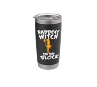 Bruja de Halloween Baddest Witch on the Block Vaso térmico de acero inoxidable de doble pared